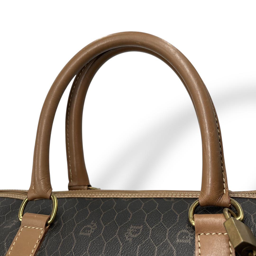 オールド　ディオール　ハニカム　ボストンバッグ　PVCレザー　旅行バッグ　革ロゴ