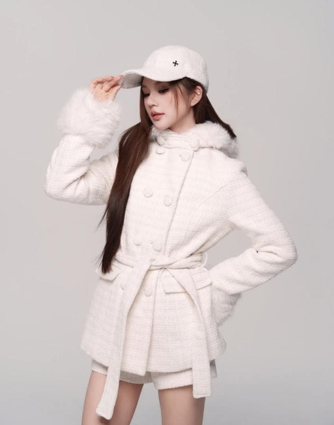 ジャケット・アウター andwang Twinkle Button Tweed Coat