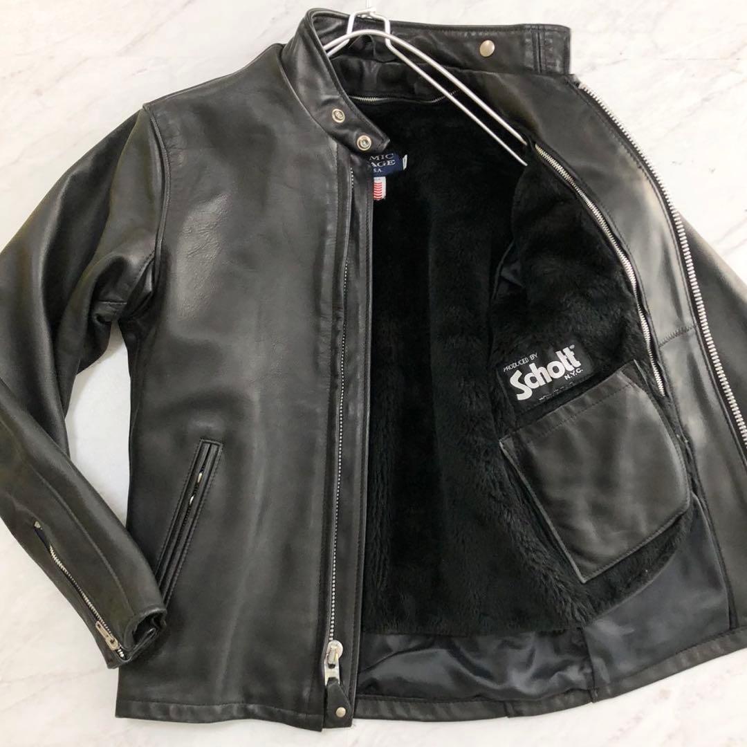 美品✨ショット ATOMIC GARAGE別注 ライダースジャケット ライナー付