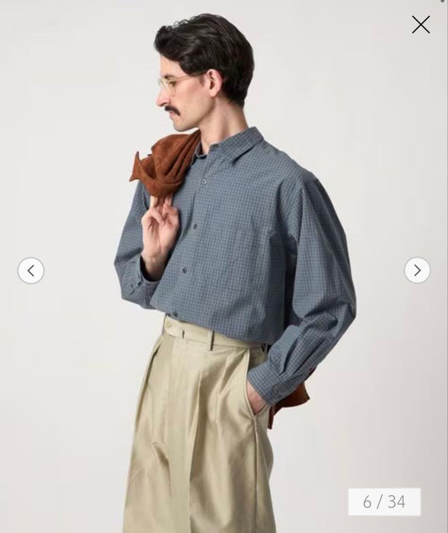 新品 Steven Alan ポプリン グラフチェック レギュラーカラー シャツ