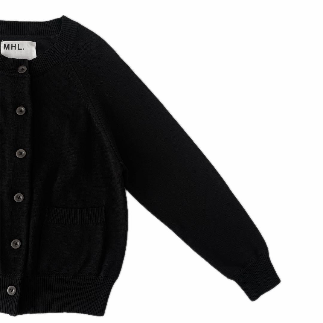 美品 MHL. マーガレットハウエル ギマコットン クルーネックカーディガン