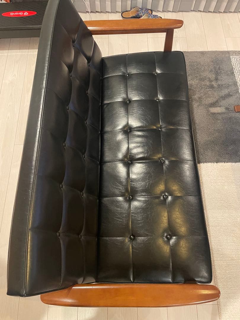 【てんてん】カリモク60 Kチェア ブラック 2シーター