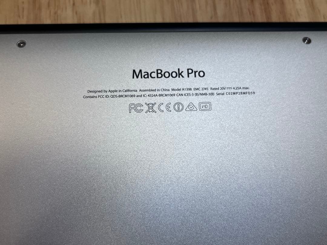 MacBook Pro Retina 2013 15インチ i7 16 512