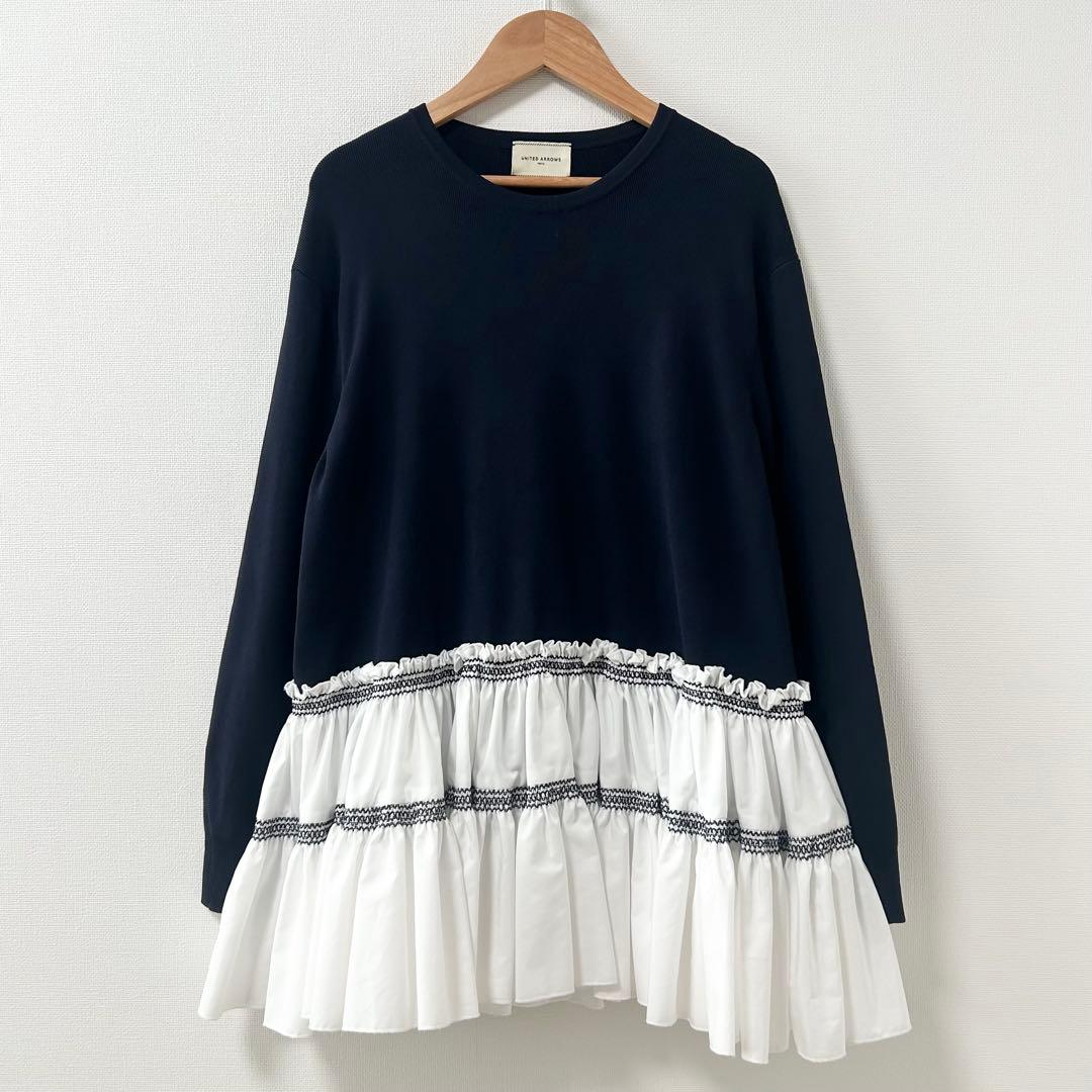 UNITED ARROWS エンブロ ティアード コンビニット　ネイビー