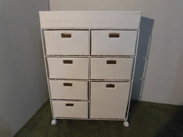 【全国一律送料無料・新品】ラタン風★サニタリー★ワイドランドリーチェスト