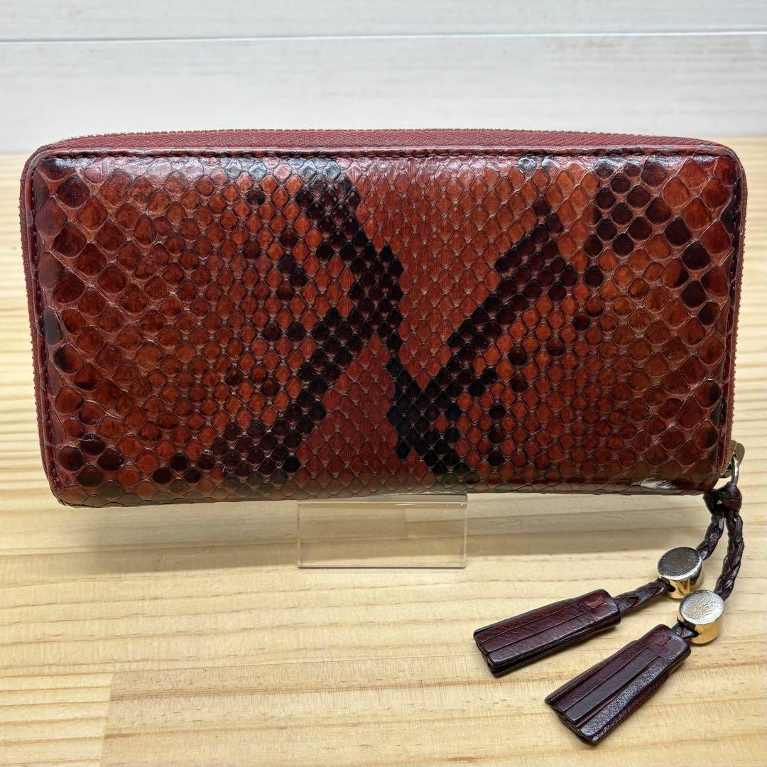 GUCCI グッチ　長財布　ラウンドファスナー　パイソン