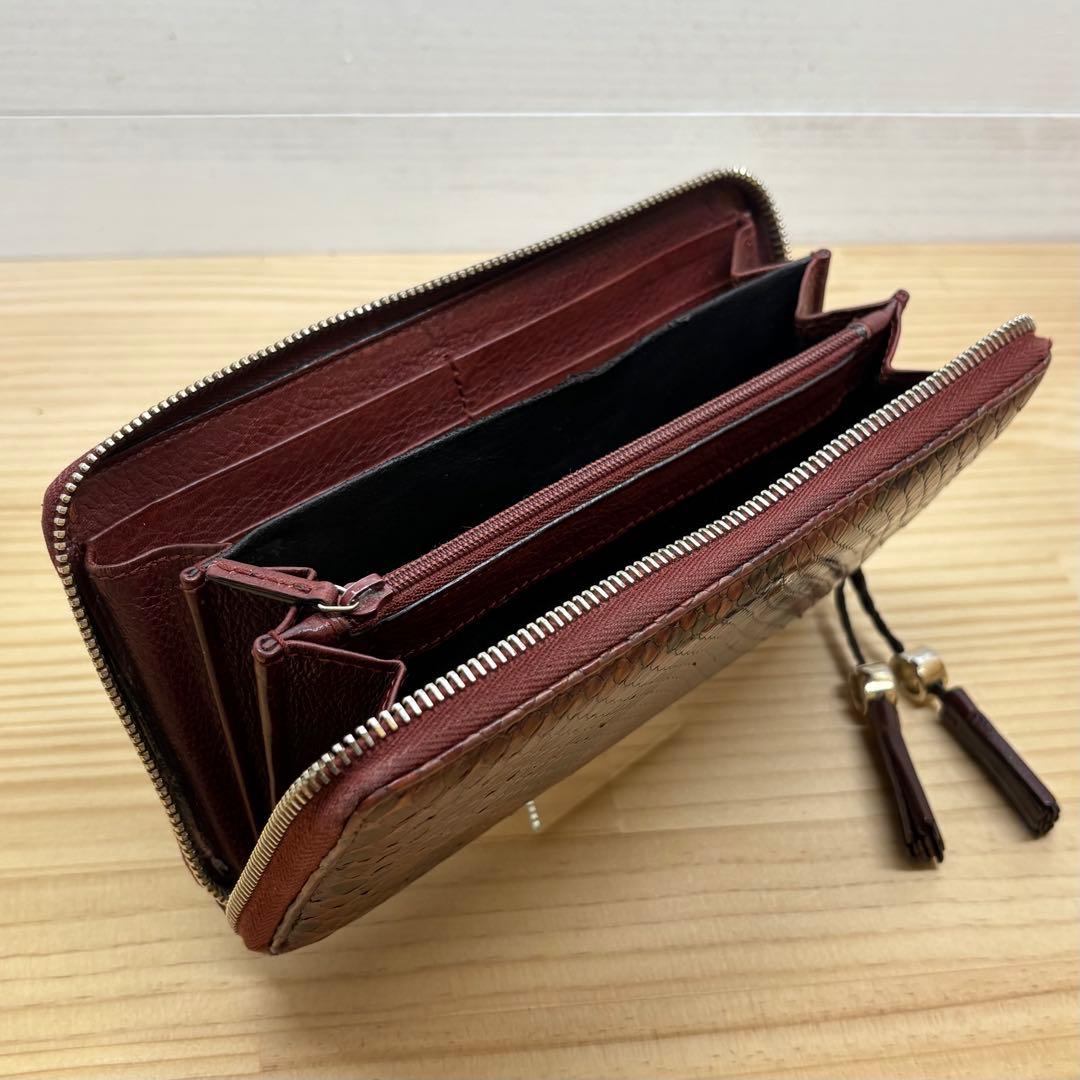 GUCCI グッチ　長財布　ラウンドファスナー　パイソン