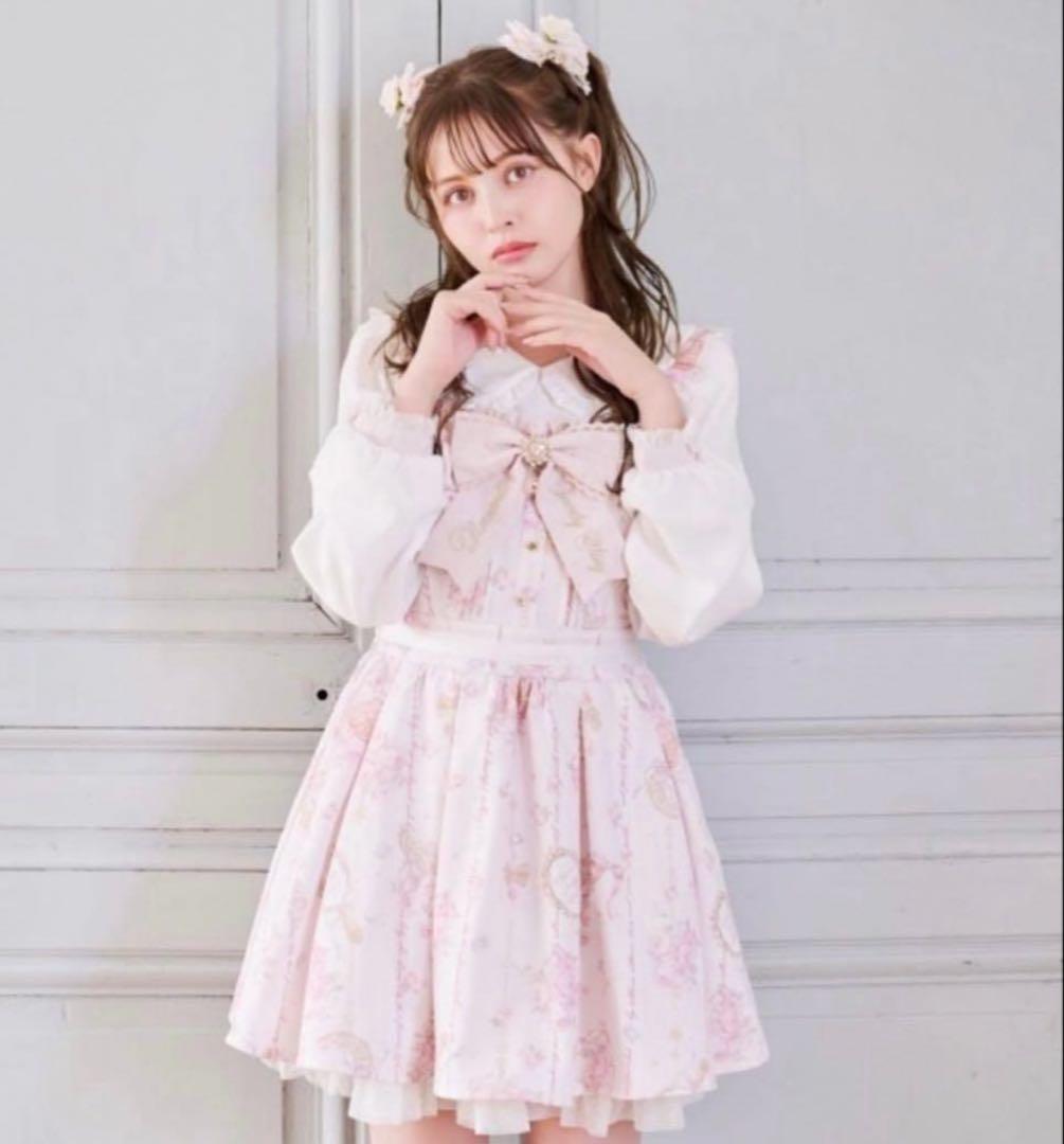 リズリサ LIZLISA ジュエリー柄ワンピース ピンク りずりさ レア