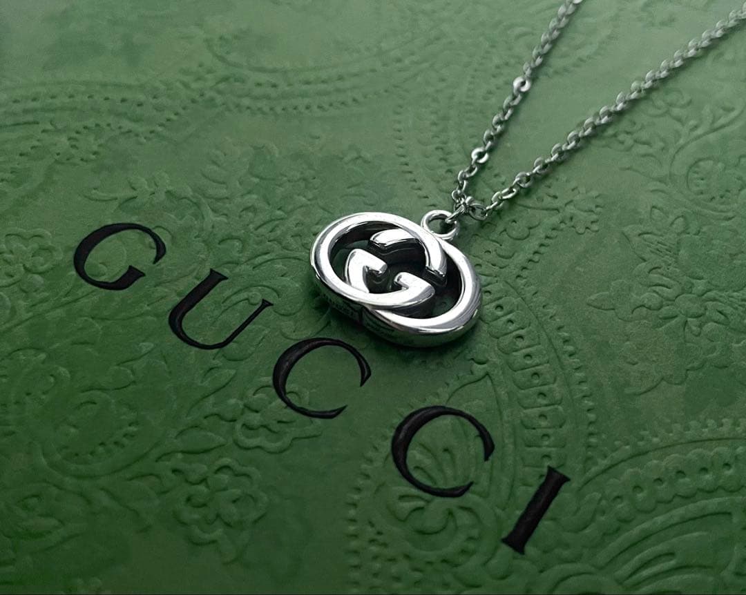 極上美品‼️ GUCCI GGロゴチャームネックレス シルバー925【正規品】