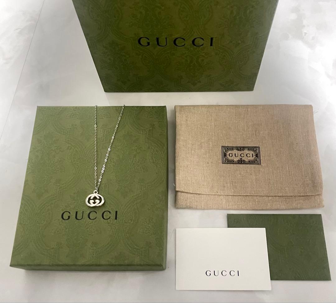 極上美品‼️ GUCCI GGロゴチャームネックレス シルバー925【正規品】