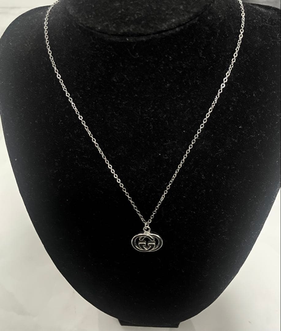 極上美品‼️ GUCCI GGロゴチャームネックレス シルバー925【正規品】