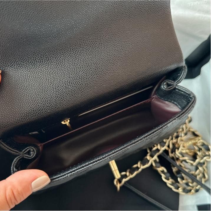 coco handle 19 ブラック キルティング バッグ