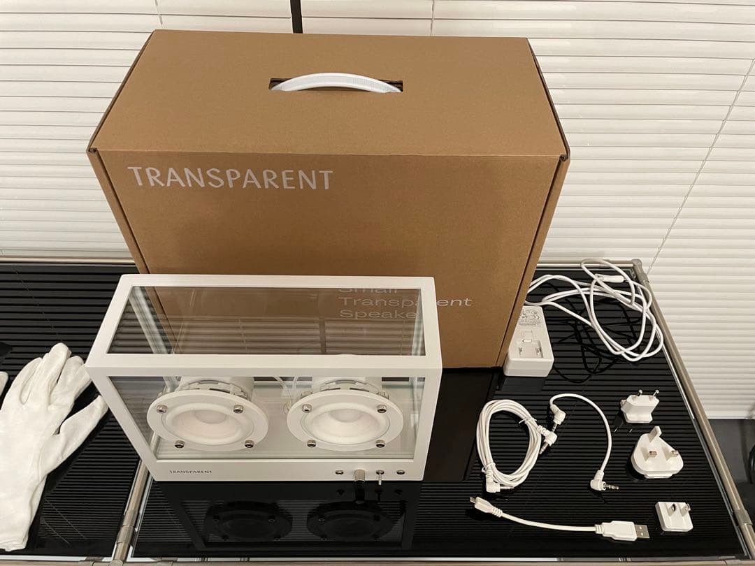 スピーカー・ウーファー small Trans parent speaker White