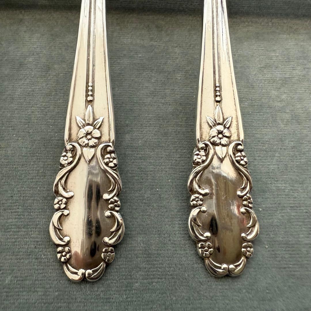 純銀950花柄ティースプーン6本セット　超美品