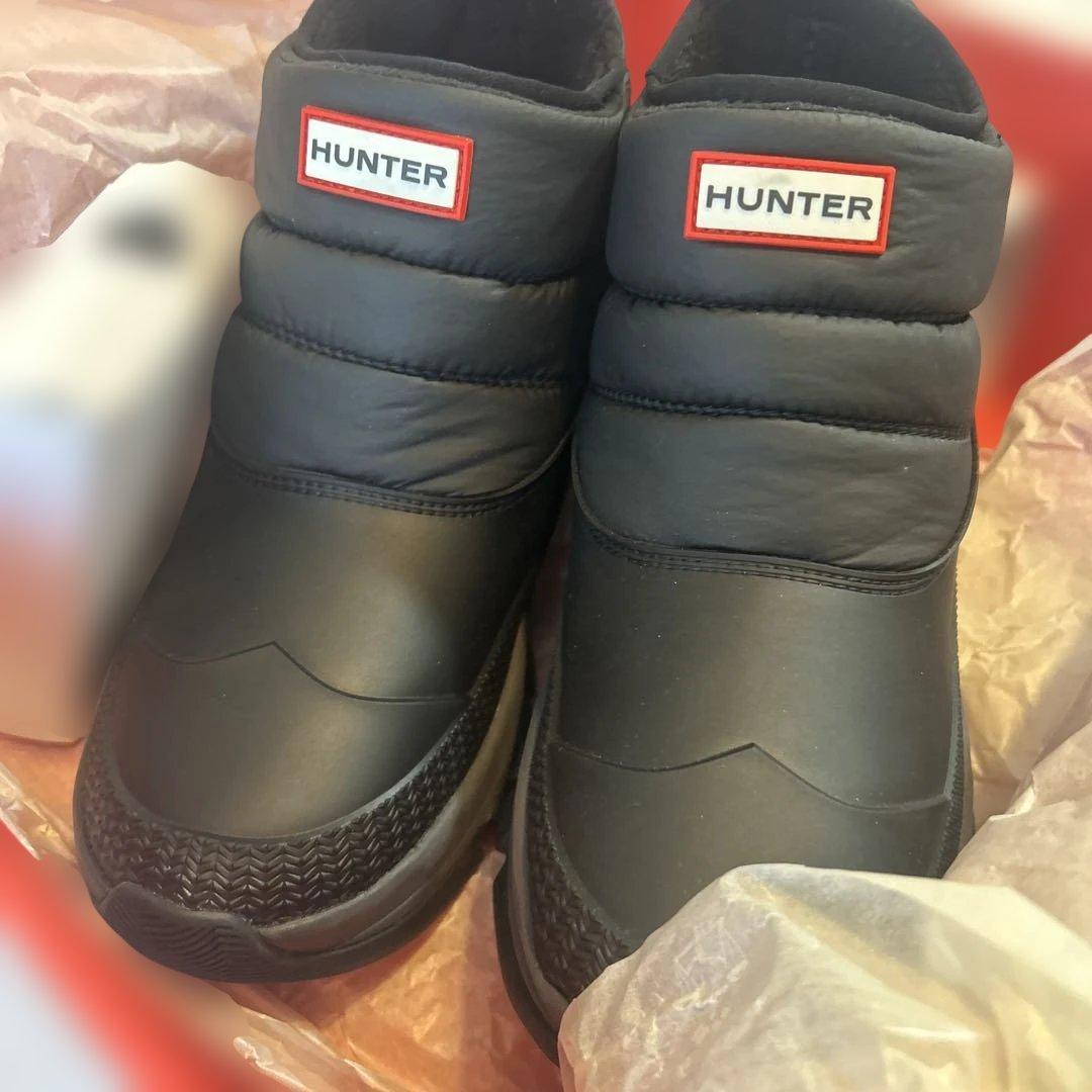HUNTER ブラック スノーブーツ 24.5~25 UK6