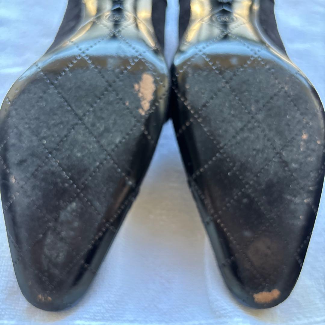 CHANEL シャネル ココマーク パンプス 黒 スエード ピンヒール 36.5