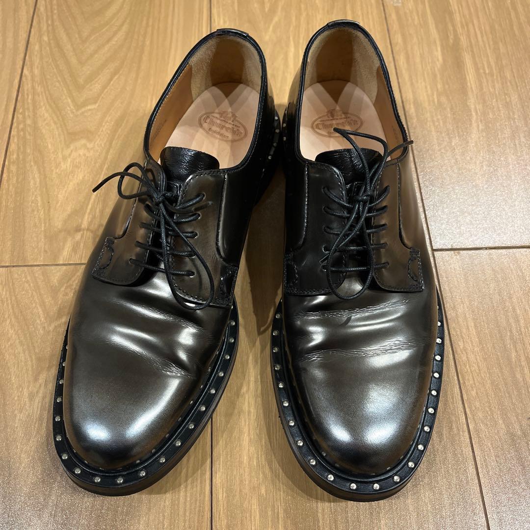 Church'sスタッズ メタリックプレーントゥシューズ