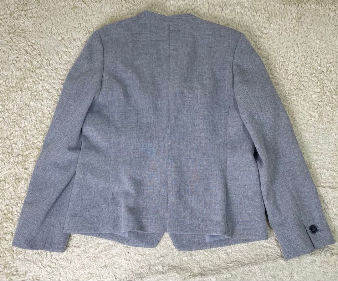 レディース　ノンカラー　ビジネススーツ　セットアップ　パンツ　グレー　15号