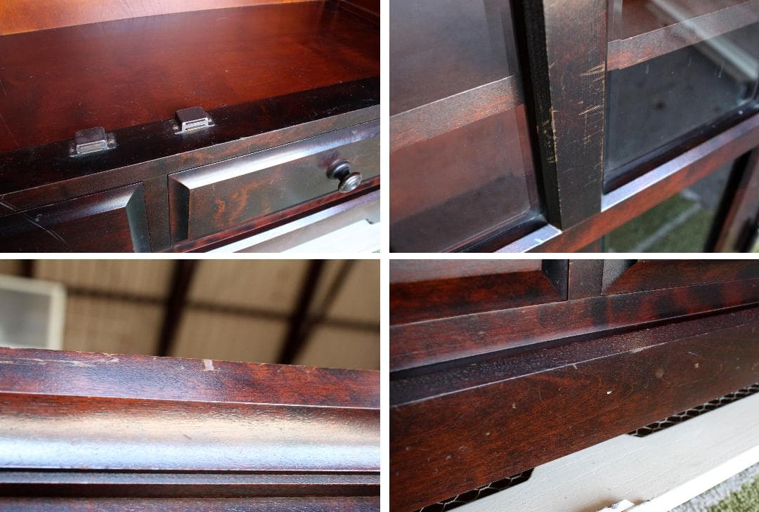 送料込み①★北海道民芸家具☆書棚/本棚/キャビネット☆樺/カバ☆焼印あり☆