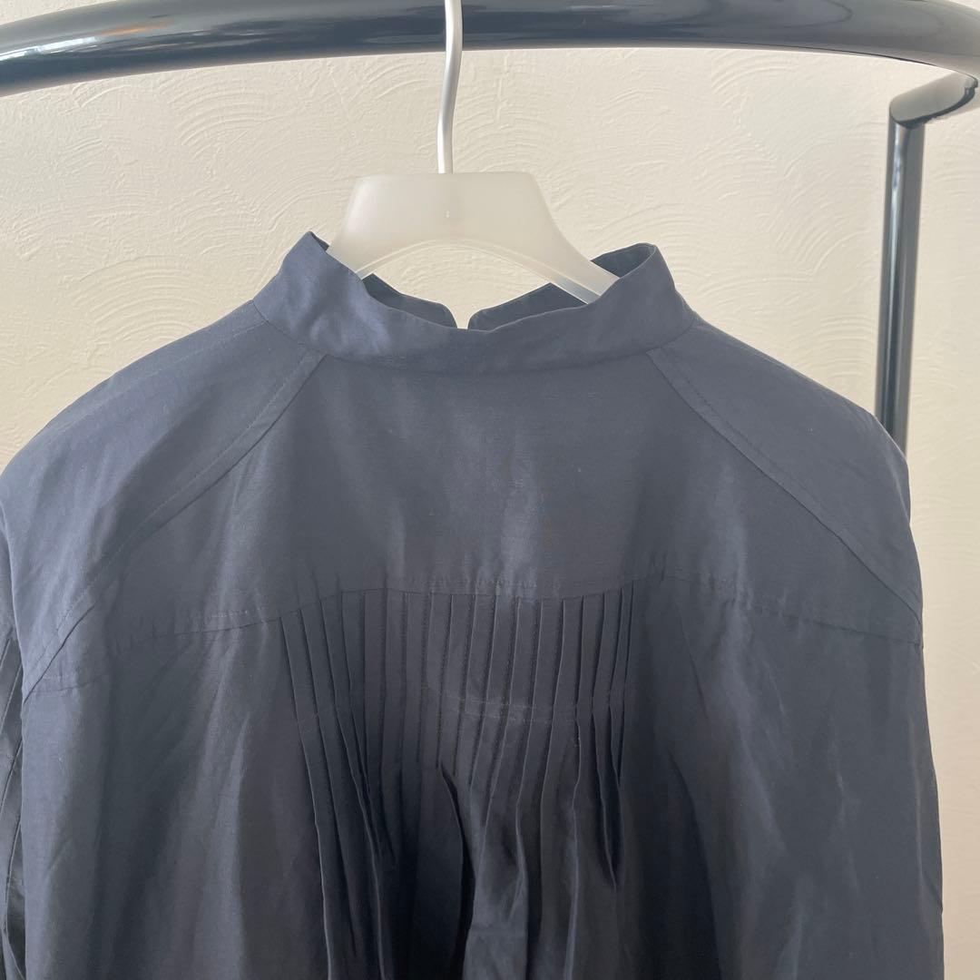 mame kurogouchi シルクコットンタックブラウス