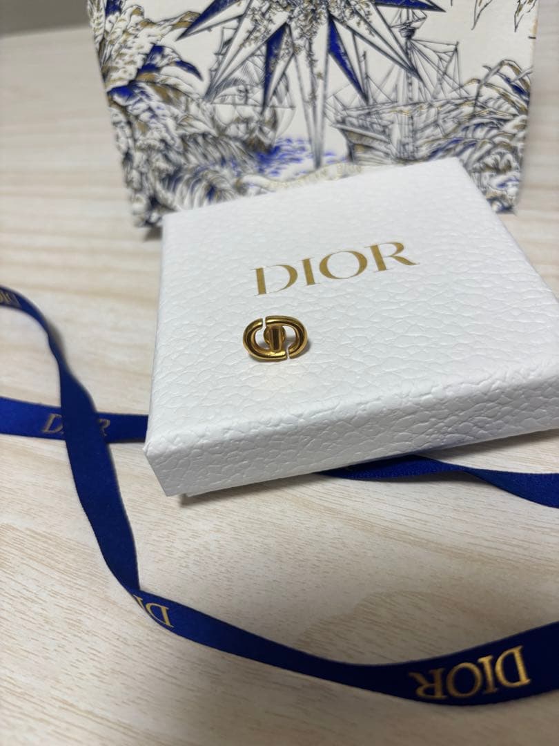 【確実正規品】Dior CD Navy スタッドピアス 片耳 ディオール 箱付き
