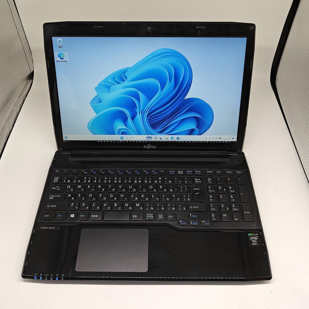 【富士通】AH53 爆速i7 SSD256GB 8GB ブラック ノートPC