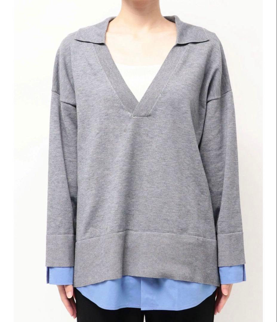 ELENDEEK シャツドッキングスキッパーニット