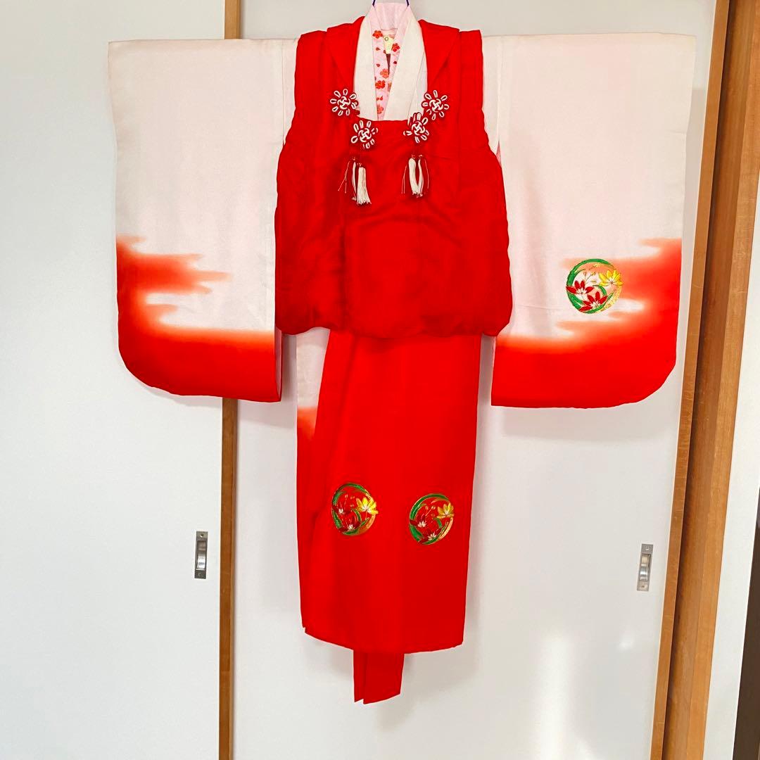 3歳　七五三　正絹の着物と被布の5点セット