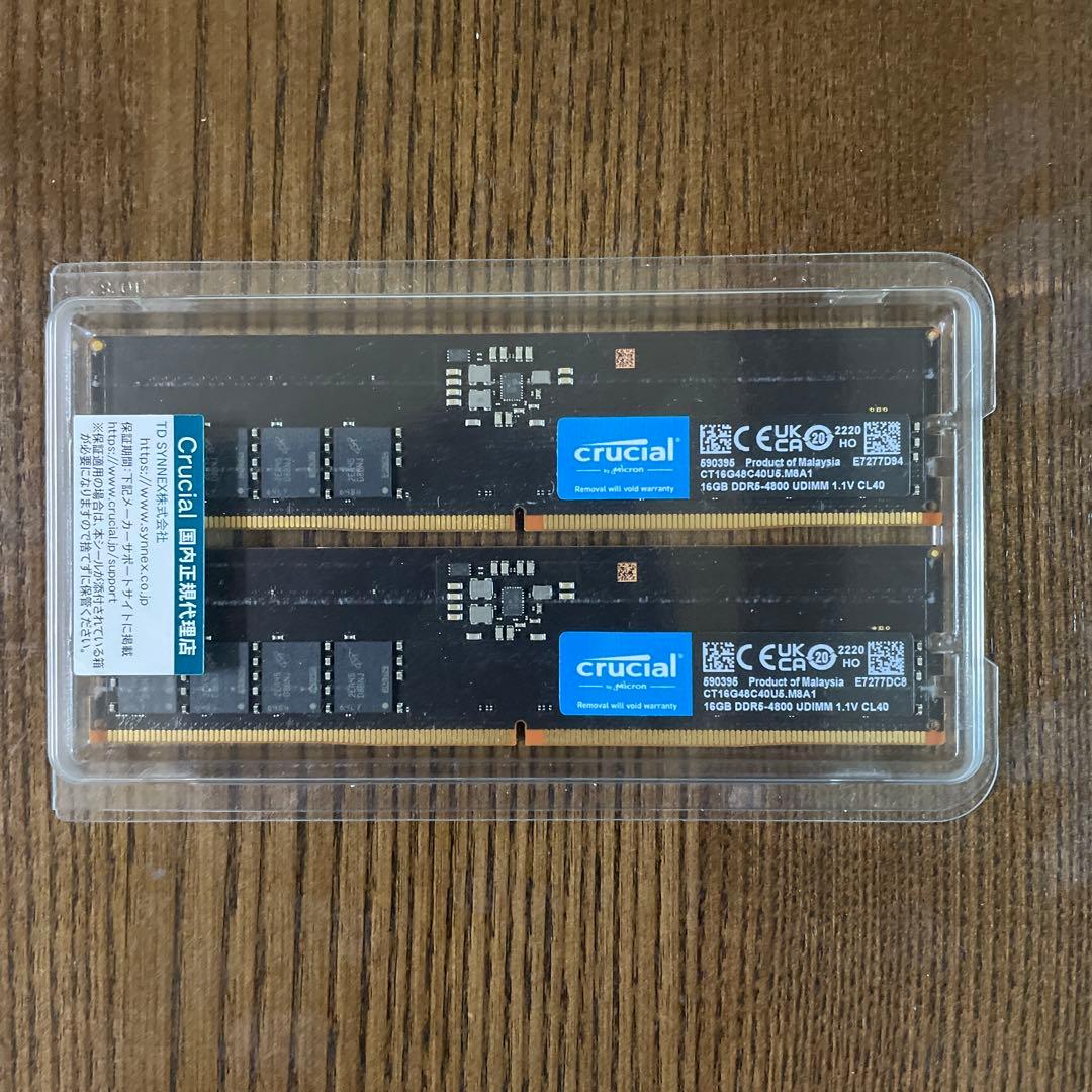 Crucial 16G DDR5 4800MT CT16G48C40S5 2枚