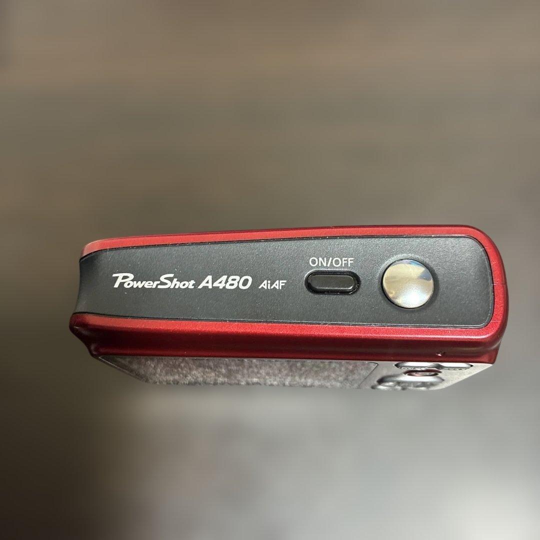 Canon PowerShot A480 デジタルカメラ　レッド　乾電池式　美品