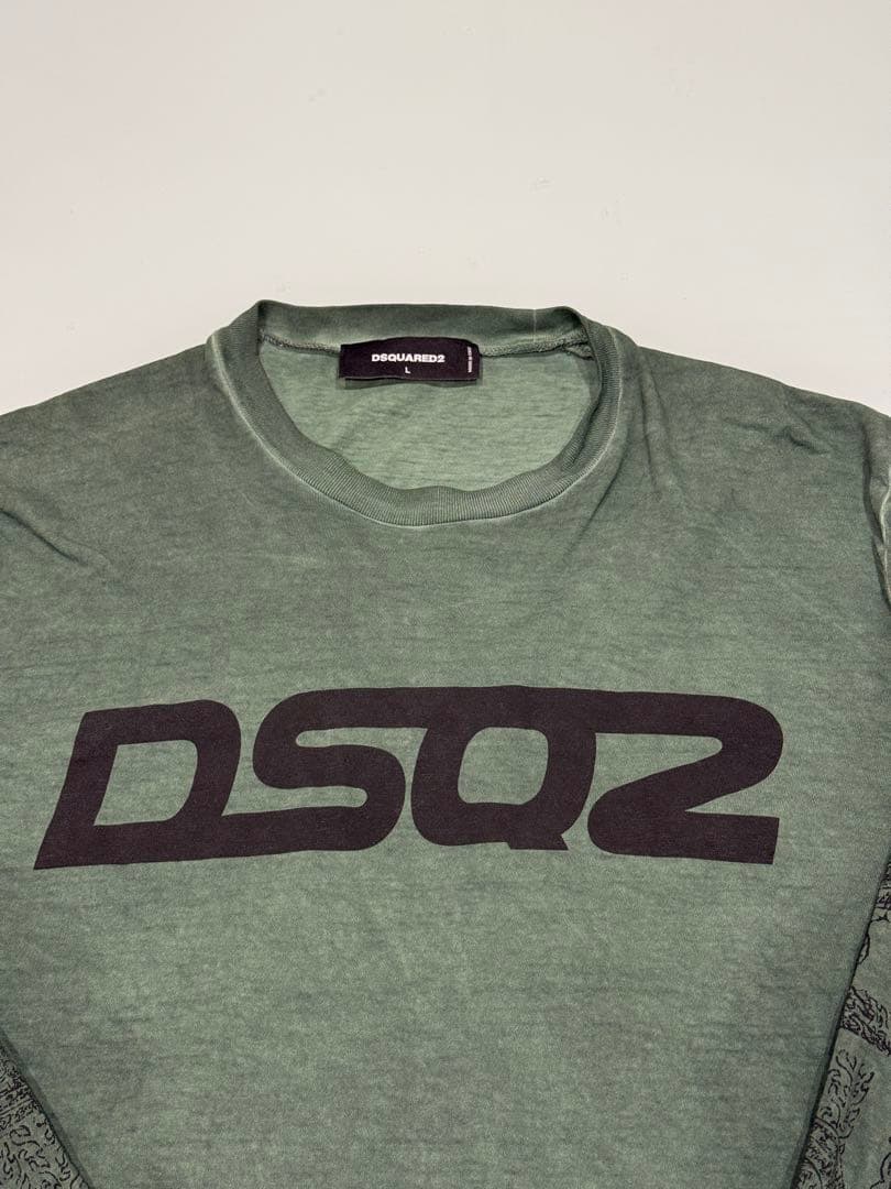 ディースクエアード DSQUARED2クルーネック 長袖Ｔシャツ ダークグリーン
