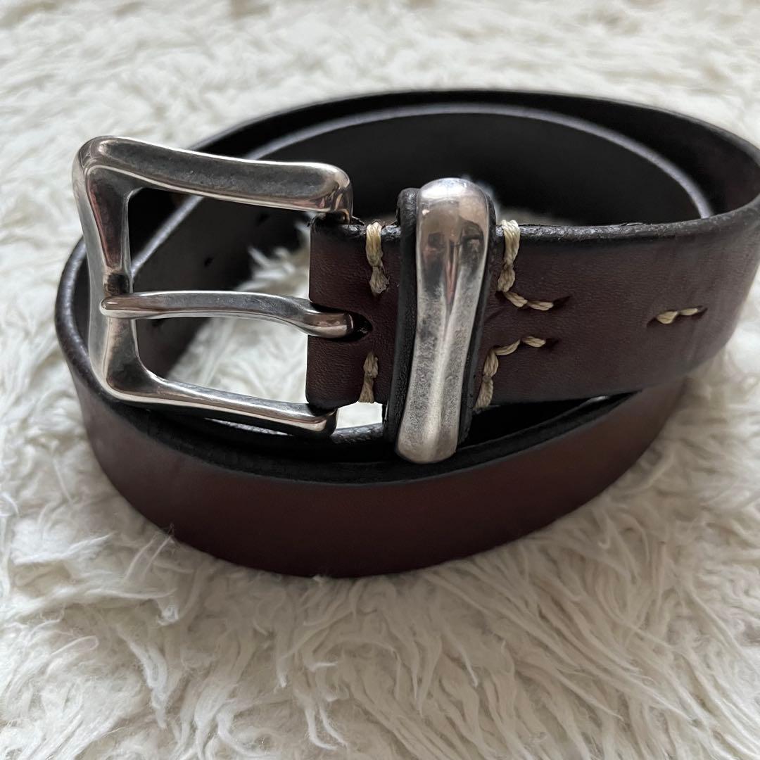 良品　Vintage Works DH5675レザーベルト 33/84 ブラウン