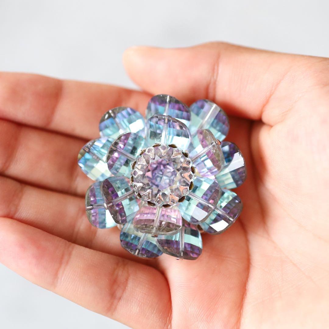 レア！✧刻印有✧ VENDOME ヴァンドーム ビンテージ ブローチ ガラス