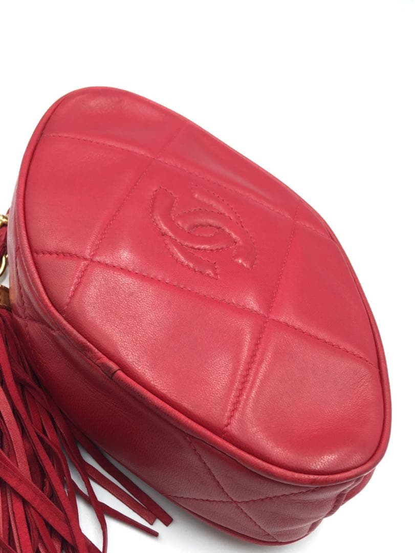 シャネル　ラムスキン　ポーチ　フリンジ