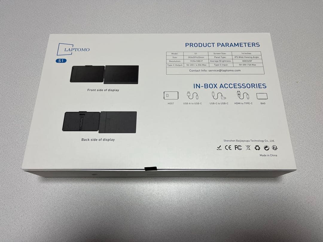 LAPTOMO S1 デュアルスクリーン拡張器 14インチ モニター