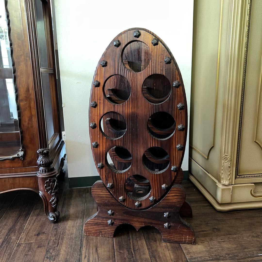 k232r119 木製ワインホルダー ワインラック 樽型 8本収納 ヴィンテージ