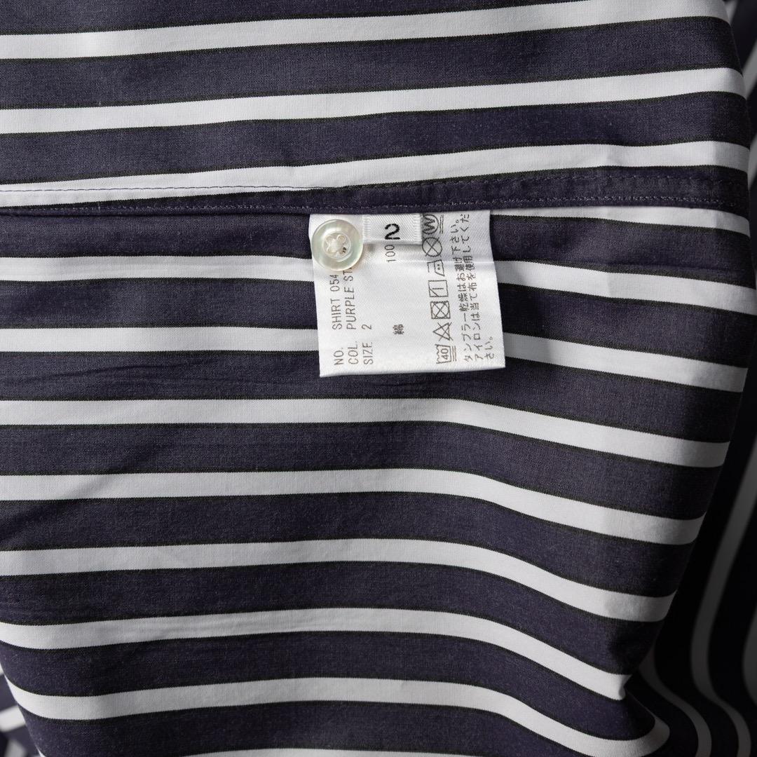 トップス HEUGN Stripe Rod Band Collar Shirt size2