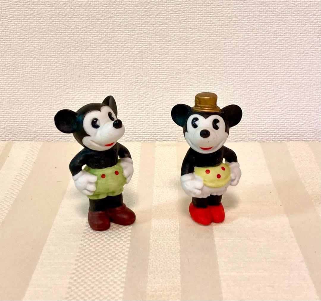 ミッキー、ミニー　フィギュア　置物　ドアストッパー　テリア　2点