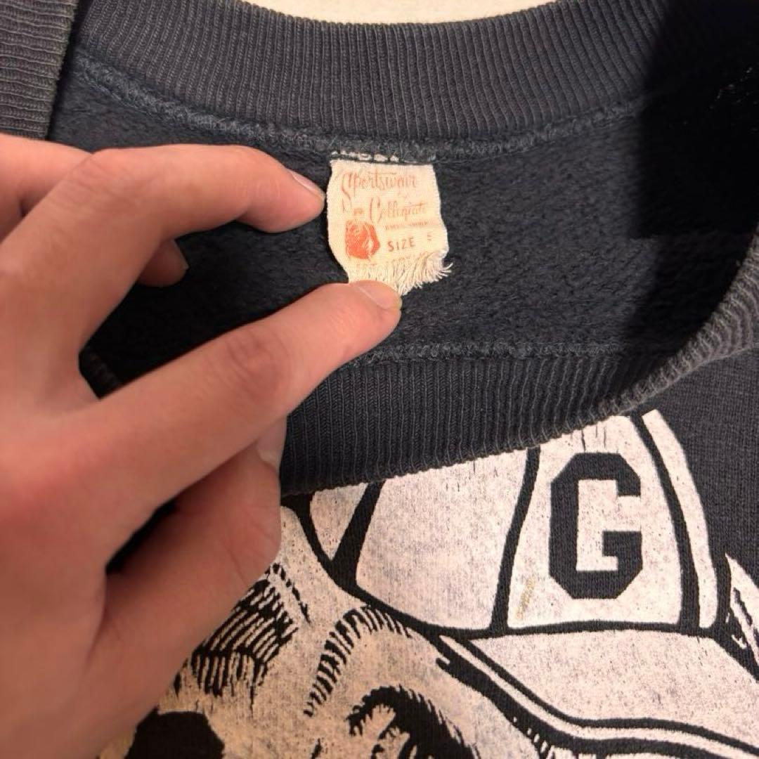 60s カラーフロッキー　スウェット　black M程度　黒