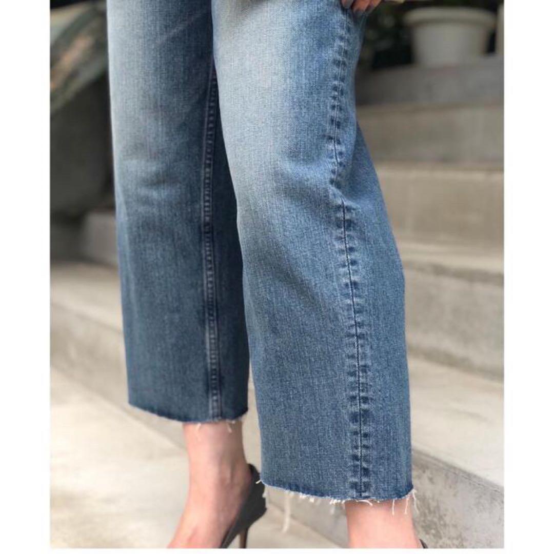 美品 MADISONBLUE クロップド デニムパンツ カットオフ M