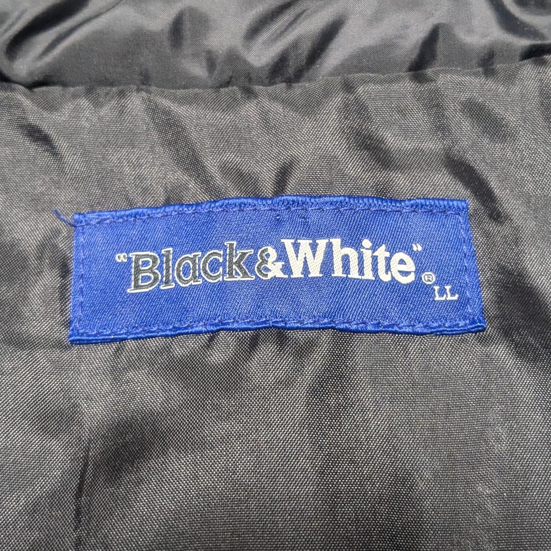 ブラック&ホワイト ゴルフウェア ダウンジャケット 黒 XL