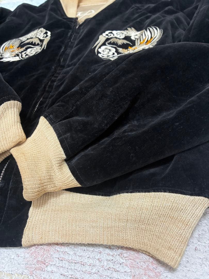 超スペシャル　５０ｓ　ヴィンテージ　スカジャン　黒別珍　スーベニアジャケット