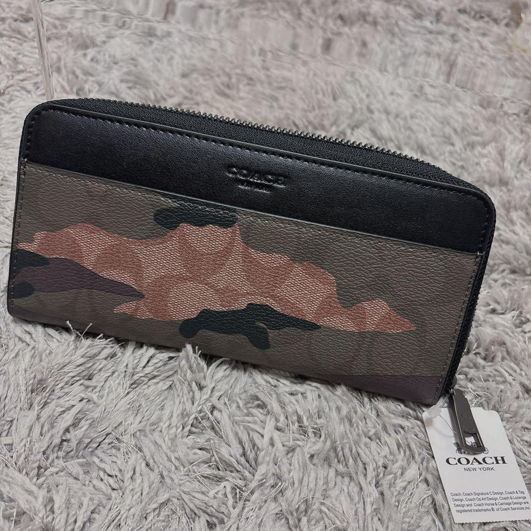COACH(カモフラージュシグネチャー ラウンドジップ長財布)