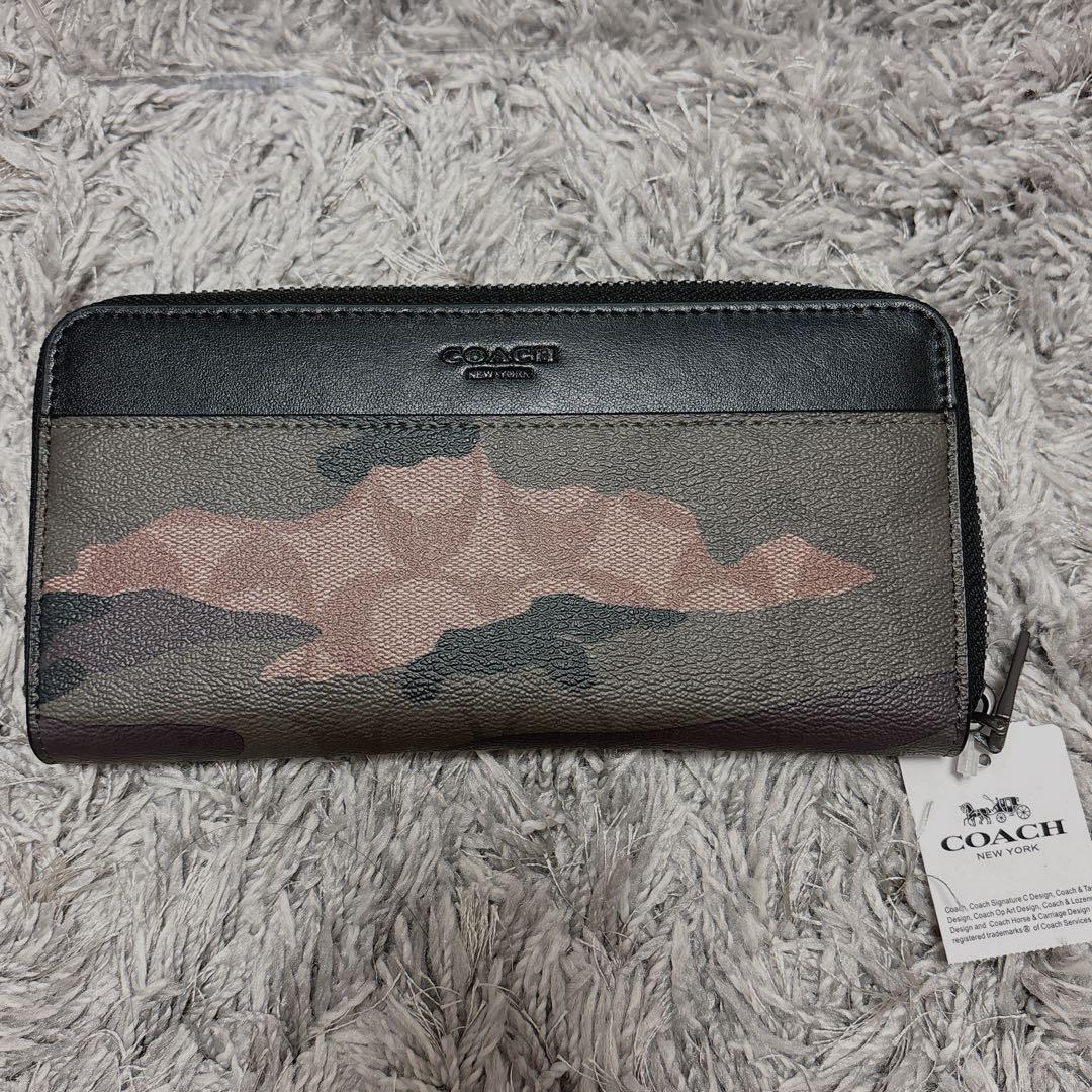 COACH(カモフラージュシグネチャー ラウンドジップ長財布)