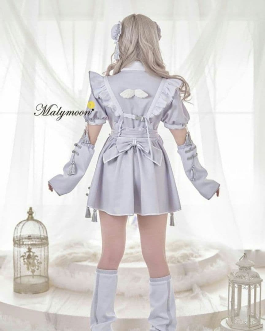 天使界隈　マリームーン コスプレ　グレー チャイナ メイド