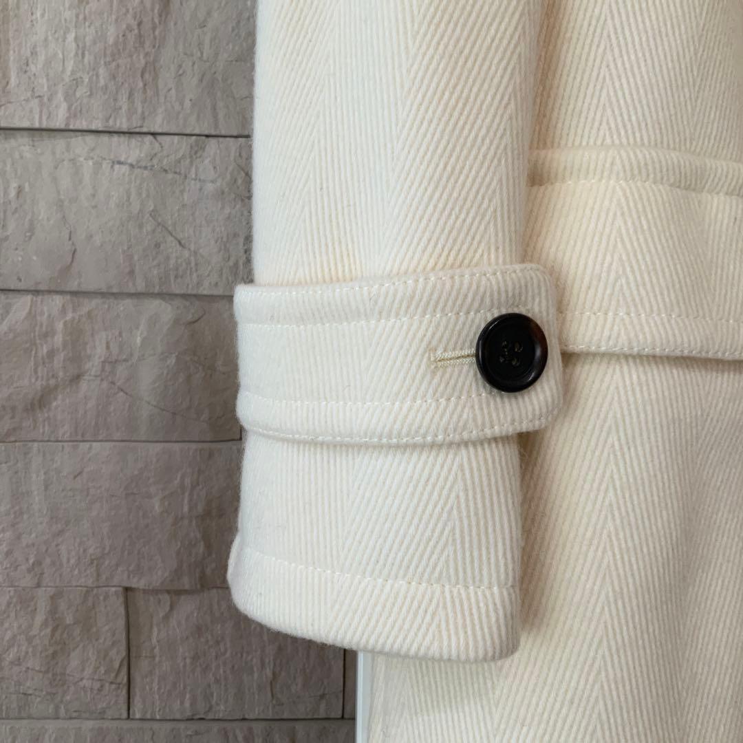 23区 ヘリンボーン ダッフルコート アイボリー　サイズ38