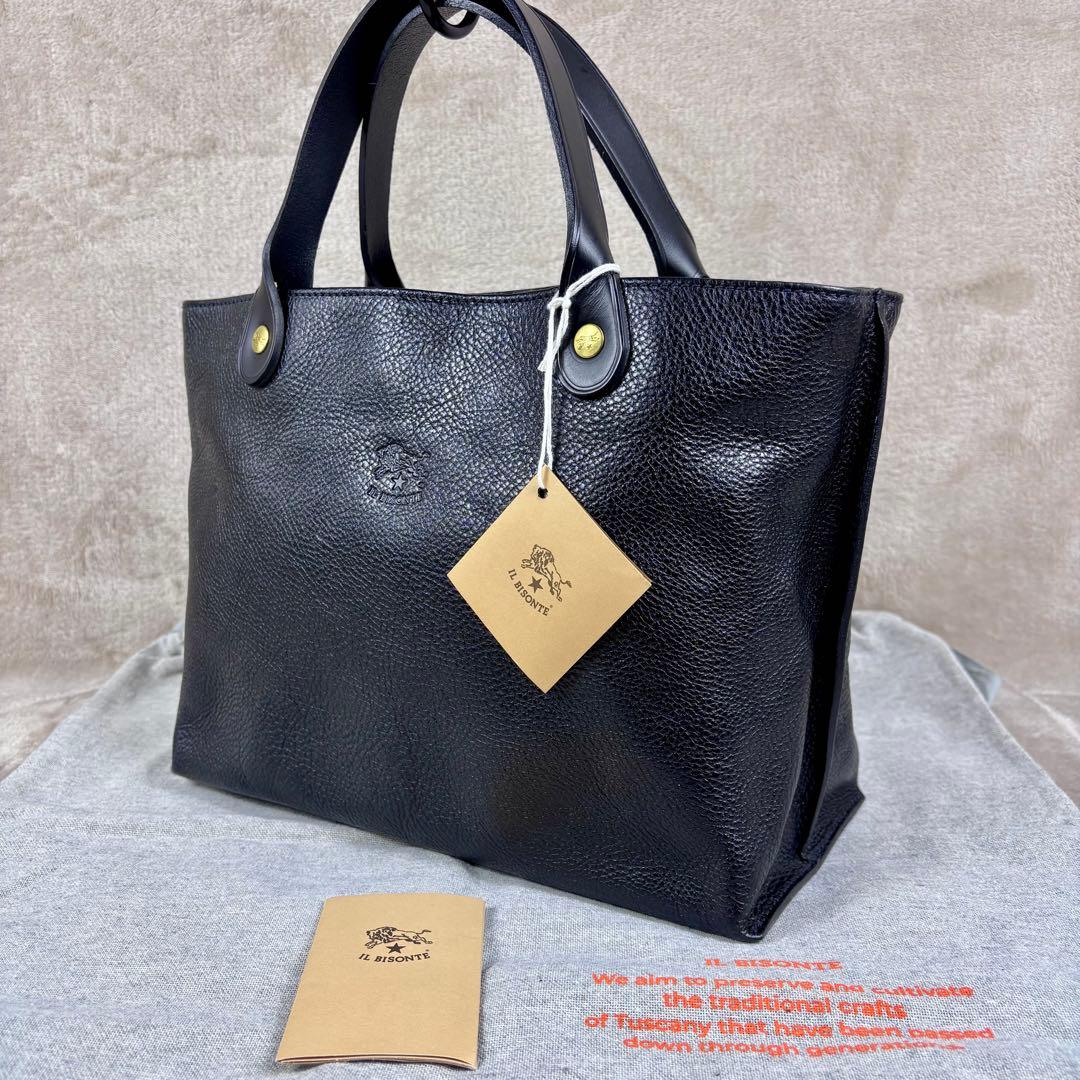 未使用級　IL BISONTE トートバッグ　現行モデル　トートバッグ　ブラック