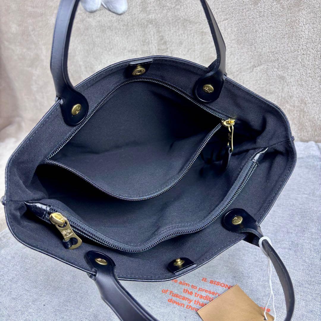 未使用級　IL BISONTE トートバッグ　現行モデル　トートバッグ　ブラック