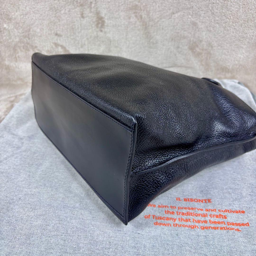 未使用級　IL BISONTE トートバッグ　現行モデル　トートバッグ　ブラック