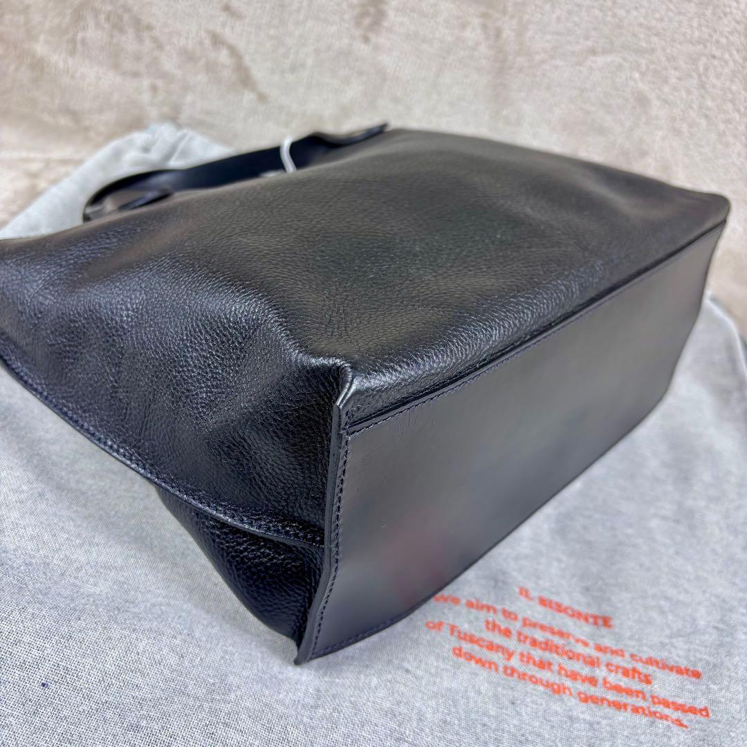 未使用級　IL BISONTE トートバッグ　現行モデル　トートバッグ　ブラック